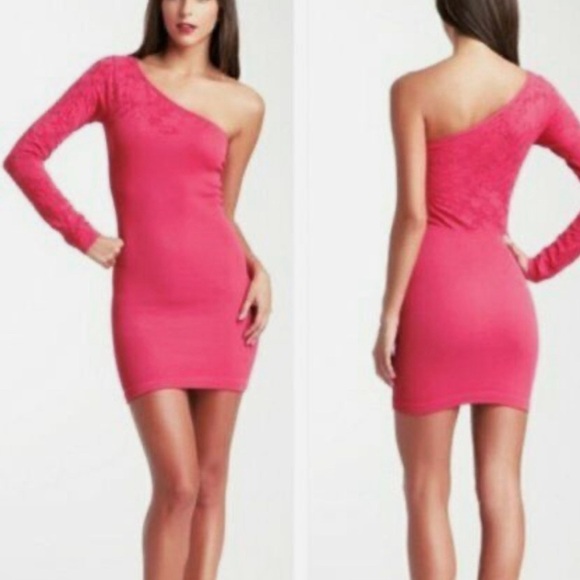BCBGeneration Dresses & Skirts - 💚 BARBIE GIRL one sleeve hot pink bodycon dress